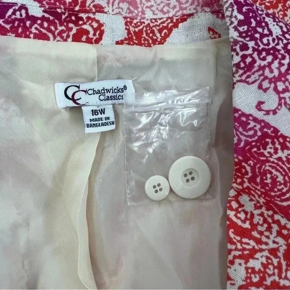 Chadwicks Classics Linen Blend Colorful Spring  Blazer NWOT Sz Plus‎ 16W - Picture 10 of 13